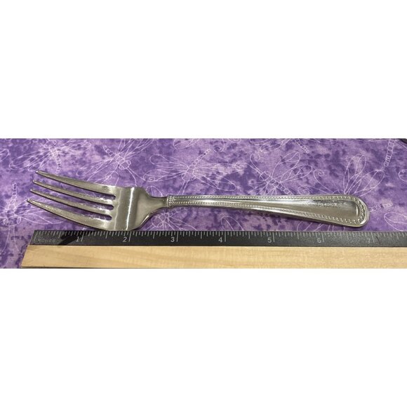 Reed & Barton Kendall Stainless Salad Forks 2 Piece Set Beaded Outline Flatware - Picture 4 of 4
